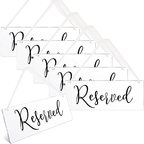 6 Piece Reserved Signs, Black