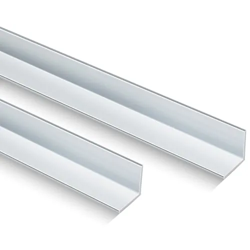 2 Piece 3/4in x 3/4in Aluminum Angle, 6063 Aluminum Angle Stock, Silver