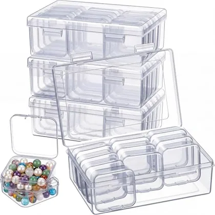52 Piece Bead Organizer Box, Clear