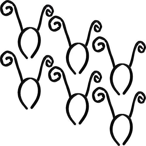 6 Piece Antenna Headband Velvet Antenna Headband, Black