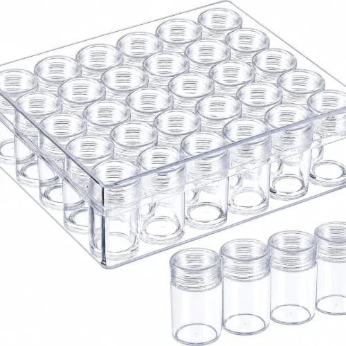60 Bead Container Lidded Small Box, Clear