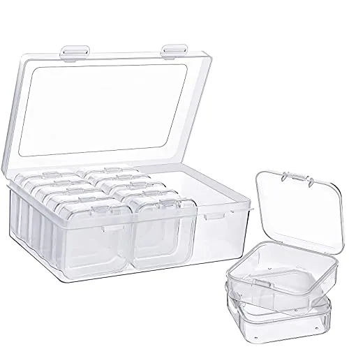 13 Piece Small Plastic Bead Organizers, Clear