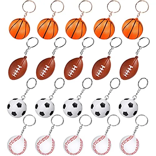 20 Piece Sport Party Favors Ball Keychains