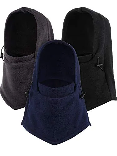 3 Piece Fleece Balaclava, Black