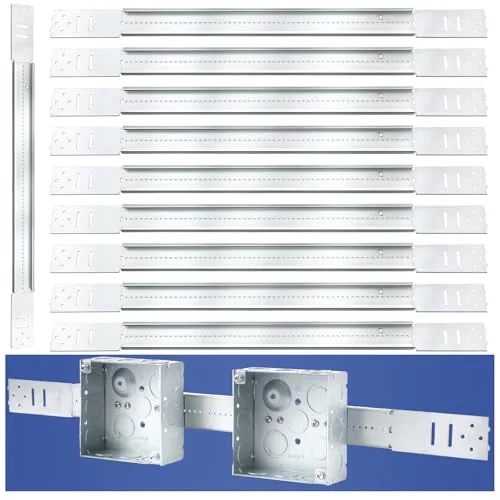 10 Piece Ceiling Fan Hanger Mounting Bracket Kit Adjustable, Silver