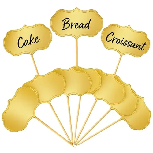 50 Piece Cheese Marker Toothpick Label, Gold