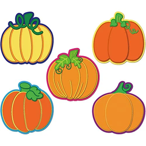40 Piece Pumpkin Cutouts Bulletin Board Decorations Fall, Orange