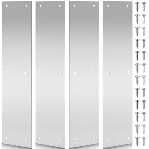4 Piece 16 x 4 Inch Stainless Steel Door Push Plate