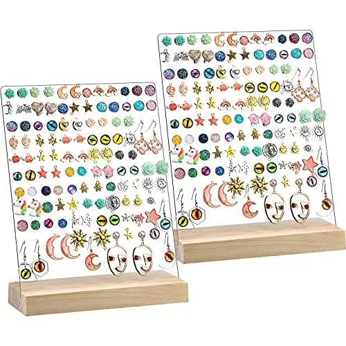 2 Piece 120 Holes Acrylic Earrings Holders
