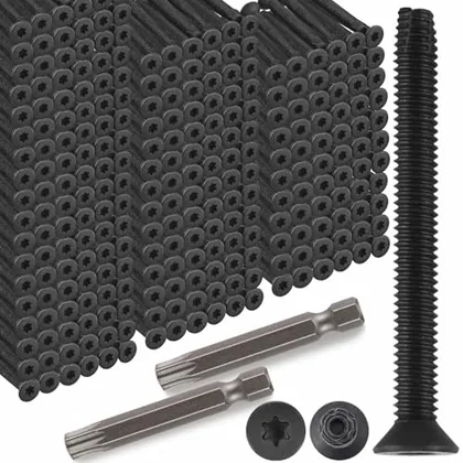 400 Piece Flat Head 5/16-18x3 in Trailer Deck Screws T40 Star Drive, Black
