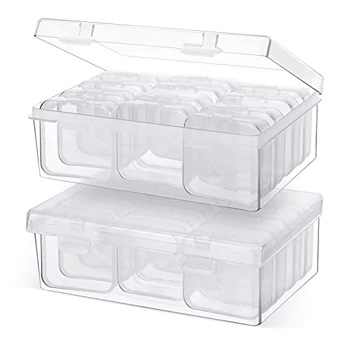 24 Piece Bead Organizer Plastic Small Bead Storage Box Clear