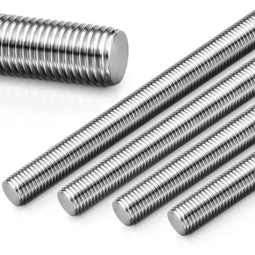 4 Piece 3/4 in-10 Fully Threaded Rod, Silver