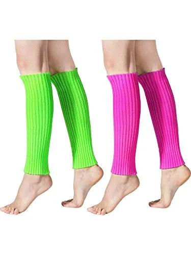2 Pairs 80s Knit Leg Warmers, Yellow