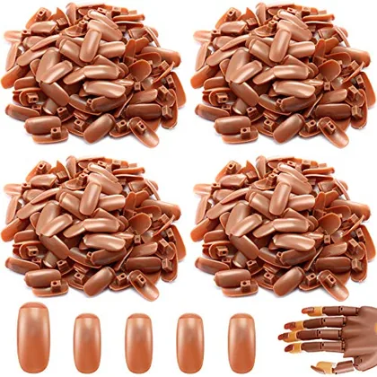 400 Piece Replacement Nail Tips Refill, Brown