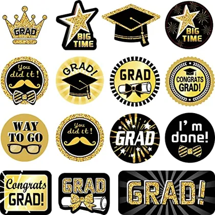 304 Piece Self-Adhesive Class of 2026 Graduation Stickers Grad Printed Stickers