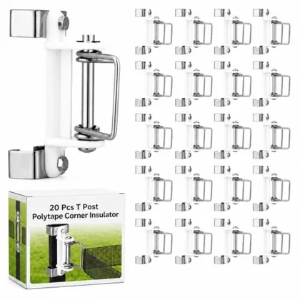 20 Piece T Post Polytape Corner Insulator Electric Fence