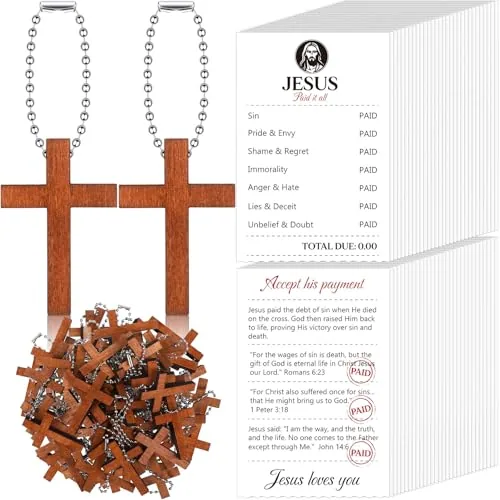 30 Piece Gospel Tract Jesus Paid It All Jesus Cards, Brown