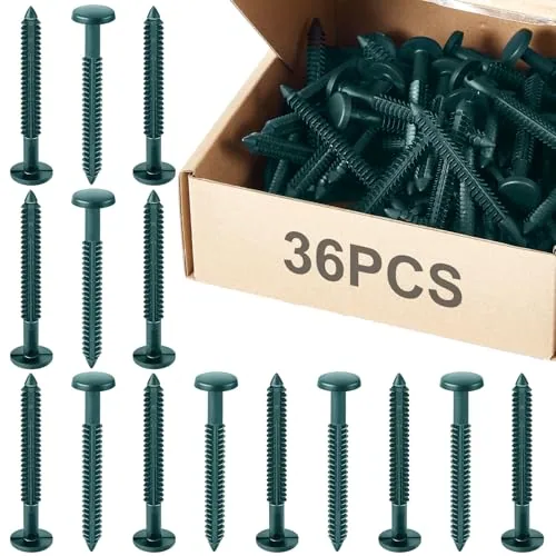 36 Piece Shutter Fasteners 3 Inch Vinyl Panel Pegs, Green