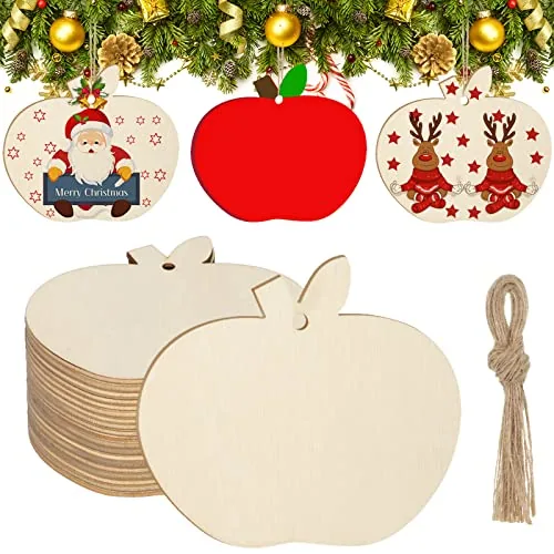 36 Piece Apple Wood Ornaments