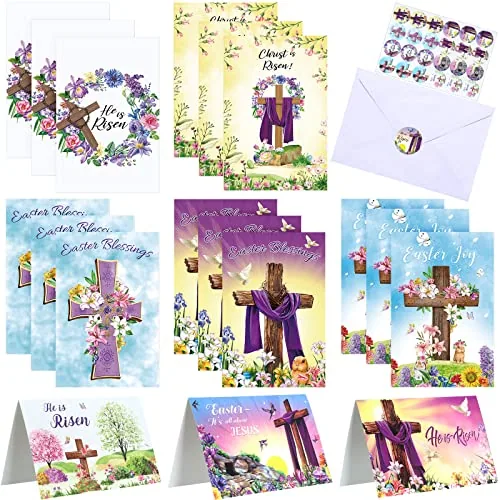48 Piece Religious Easter Cards Bulk