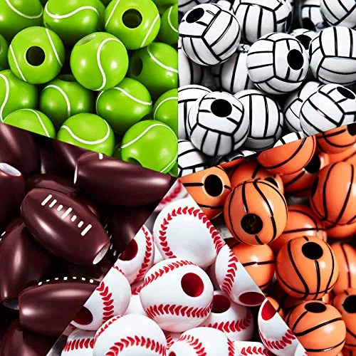 250 Piece 12mm Football Sports Beads
