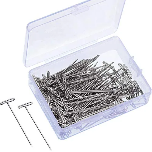 150 Piece T Pins 2 Inch Stainless Steel Wig Pins, Silver