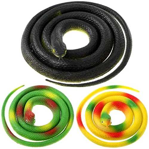 3 Piece Rubber Snakes Realistic Large Fake Snake Toys