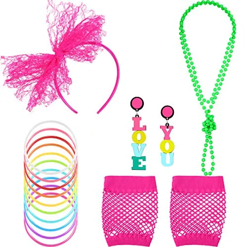 6 Piece 80s 90s Accessories, Multicolour