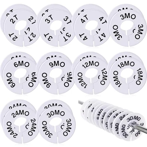 10 Round Closet Dividers, White