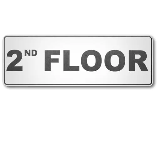 2nd Floor Sign, Silver