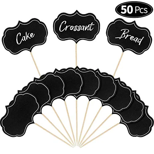 50 Piece Cheese Marker Toothpick Label, Black