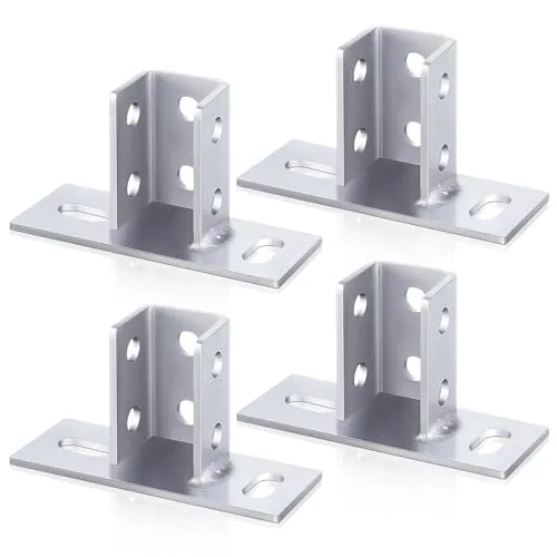 4 Piece Strut U Post Base, Silver