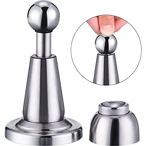 1 Piece Magnetic Door Stopper Soft-Catch Stainless Steel Magnetic, Silver