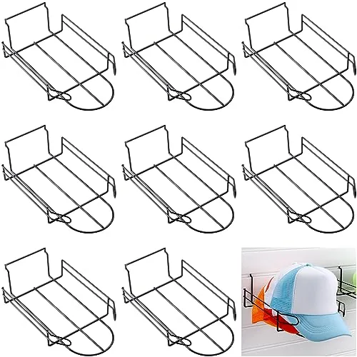 8 Piece Wire Hat Display, Black