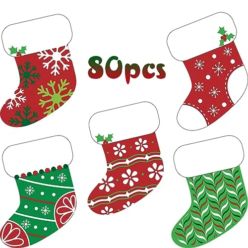 80 Piece Mini Christmas Cut-Outs Winter Bulletin Board