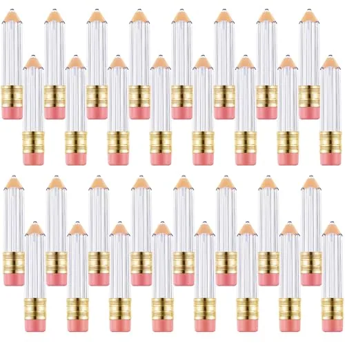 24 Piece Pencil Lip Gloss Tubes Bulk, Multicolour