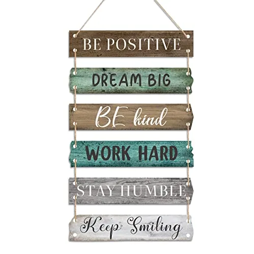 6 Piece Positive Quotes Wall Hanging Plaque Sign