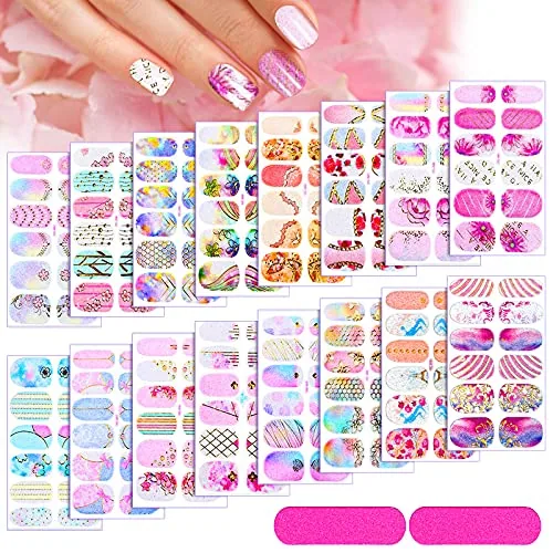 Self-Adhesive 14 Sheets Full Wrap Gradient Nail Polish Stickers