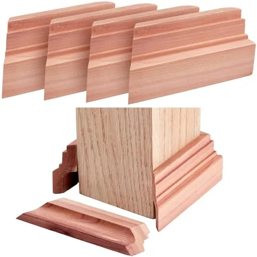 2 Piece / 8 Pcs 4 x 4 Inch Post Base Trim, Brown