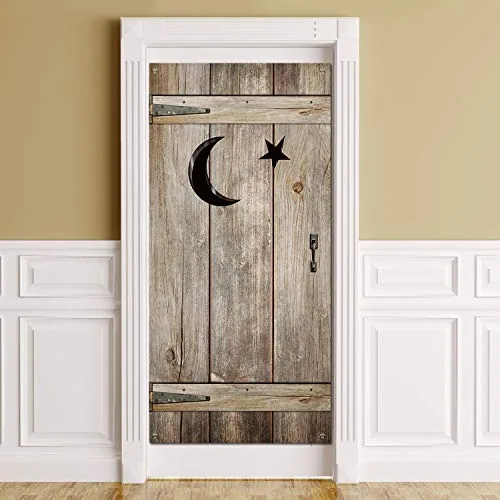 1 Piece Folding Outhouse Door Cover, Black