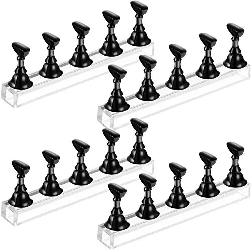 4 Piece Acrylic Nail Display Stand Nail Holder Magnetic Nail, Black