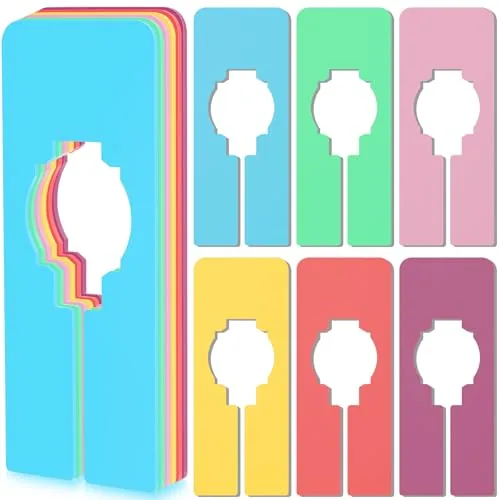 50 Piece Clothing Rack Size Dividers, Multicolour