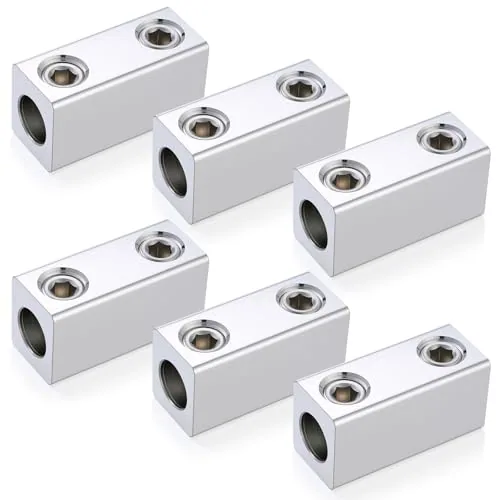 6 Piece 4/0-6 AWG Wire Splice Connector, Silver