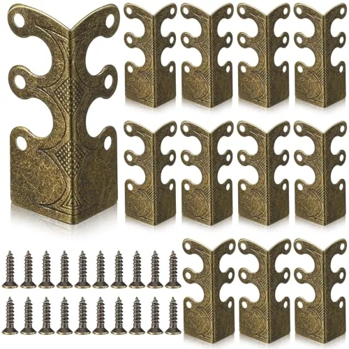 12 Piece Brass Baseboard Corner Protectors Skirting Board Corner, Bronze