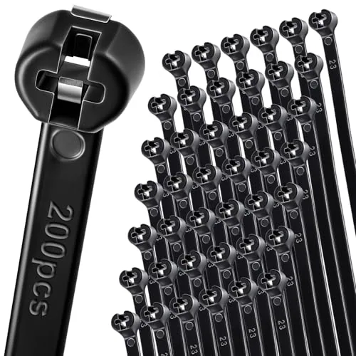 200 Piece 15 Inch 200 Pcs Black Cable Ties