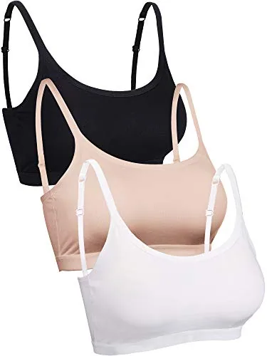 12 Piece 3/6/12 Pack Camisole Bra Wireless Bralette, Black