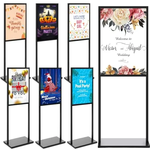 6 Piece Sign Stand Holder, Black
