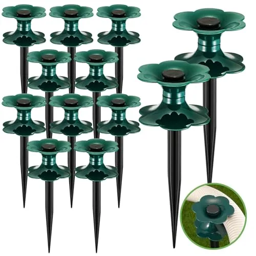 12 Piece s 9.84 Inch Garden Hose Guide Stakes, Green