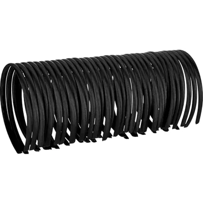 50 Piece Satin Headbands Black Satin Covered Hairbands Ribbon Hair