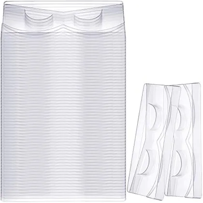 100 Piece Rectangle Lash Trays Holder Plastic Eyelash Trays, Clear